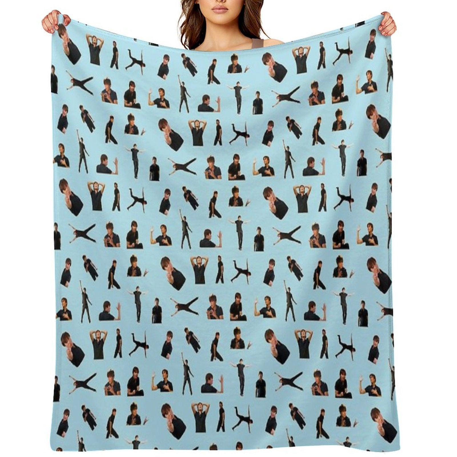 Zac Efron Troy Bolton Bet On It High School Musical Collage Stickers Throw Blanket