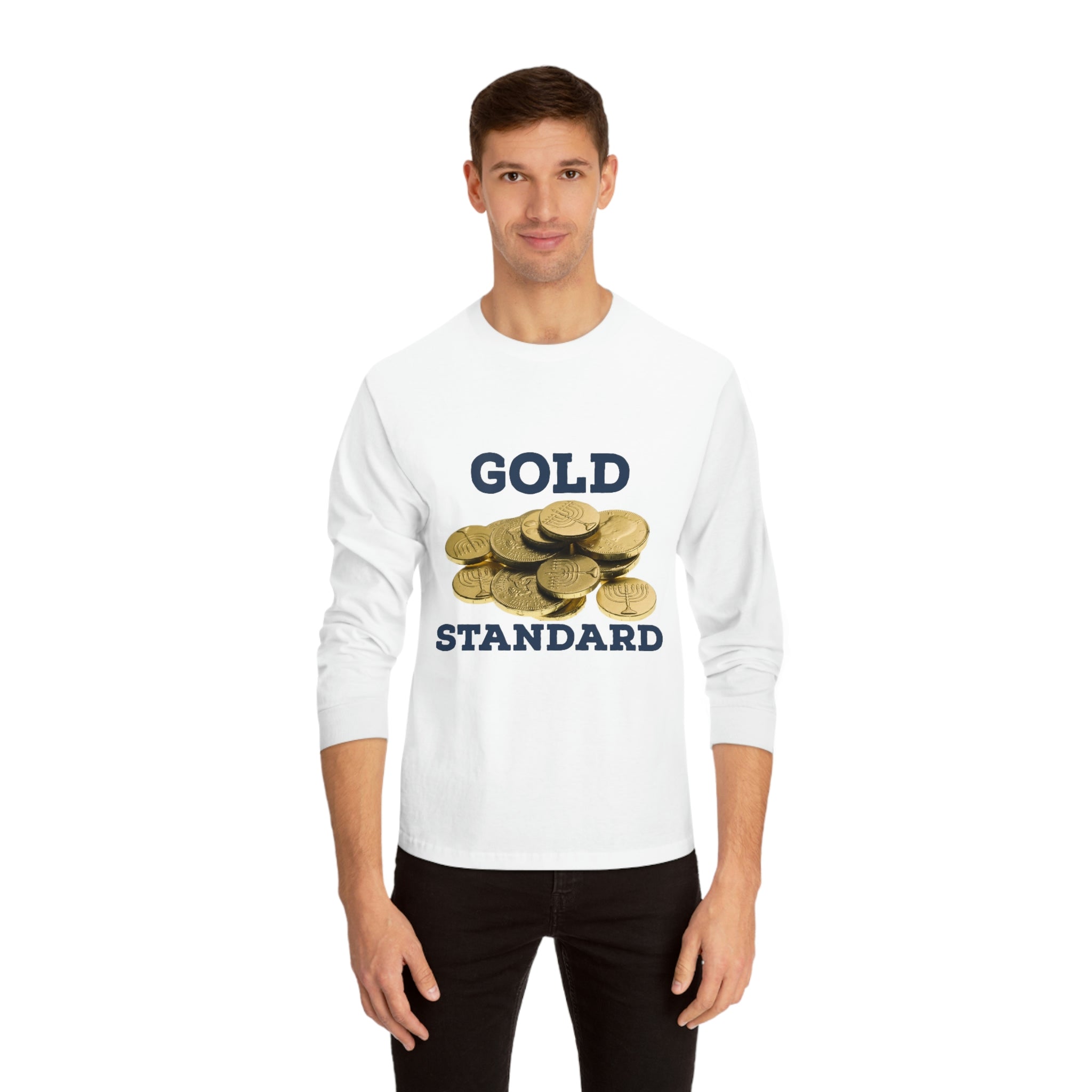 Gold Standard Hanukkah Gelt Long Sleeve Tee