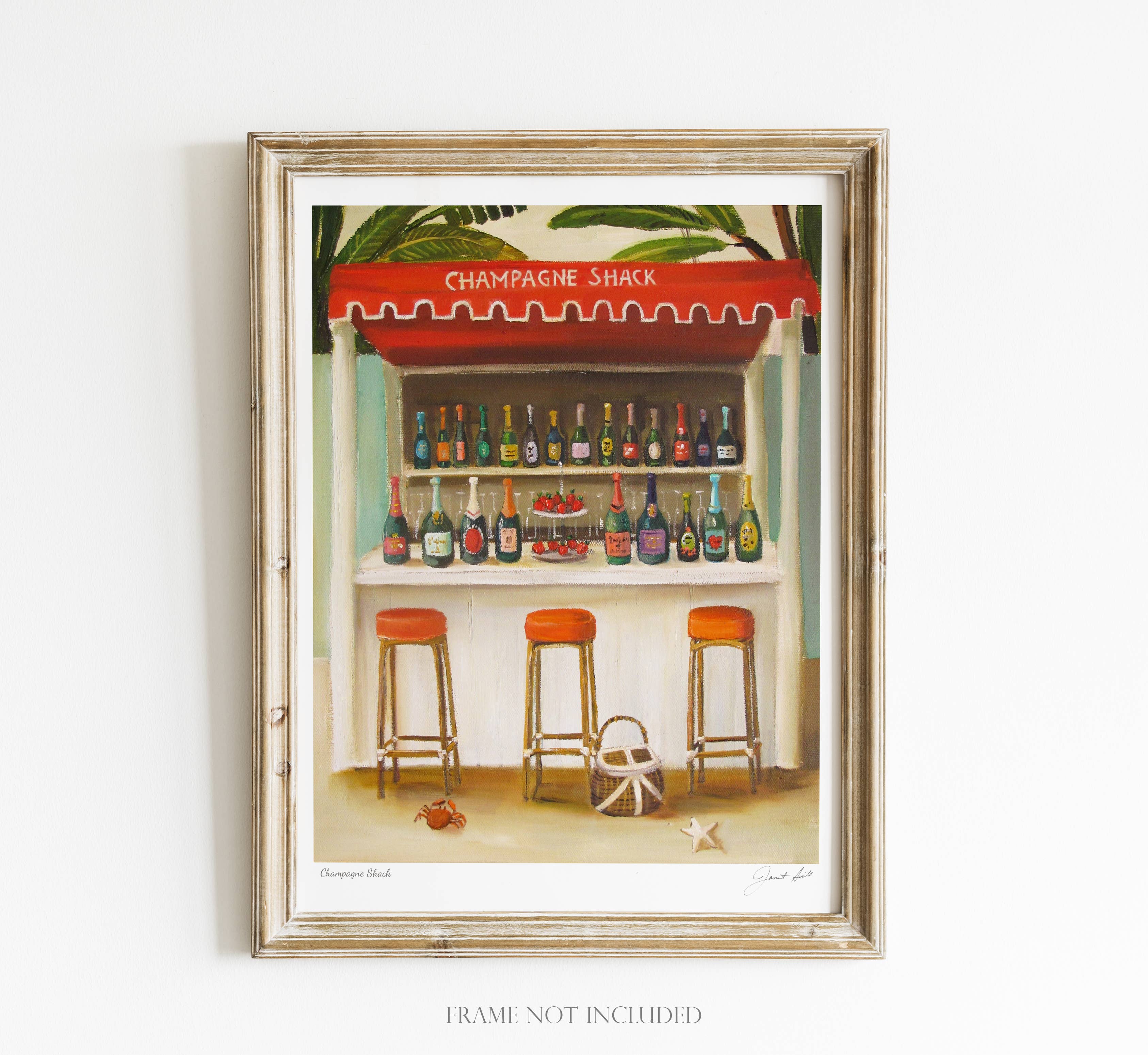 Champagne Shack Art Print - 8.5 X 11&amp;quot; by Janet Hill