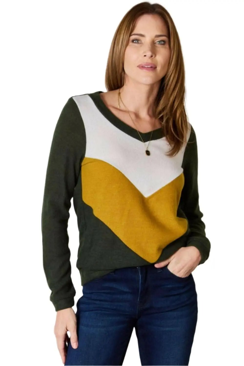 Hailey &amp;amp; Co Plus Size Colorblock Blouse