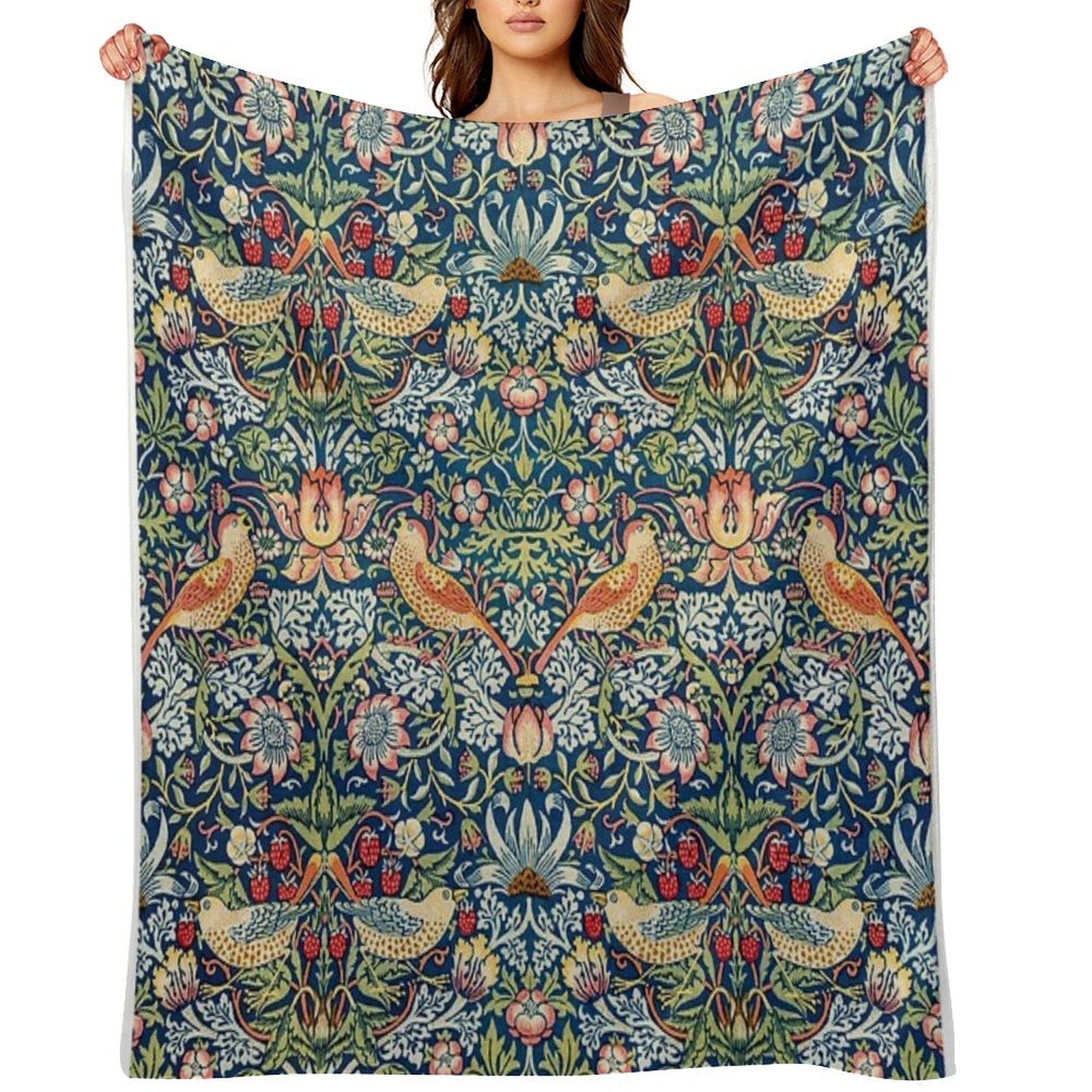 Strawberry Thief Throw Blanket