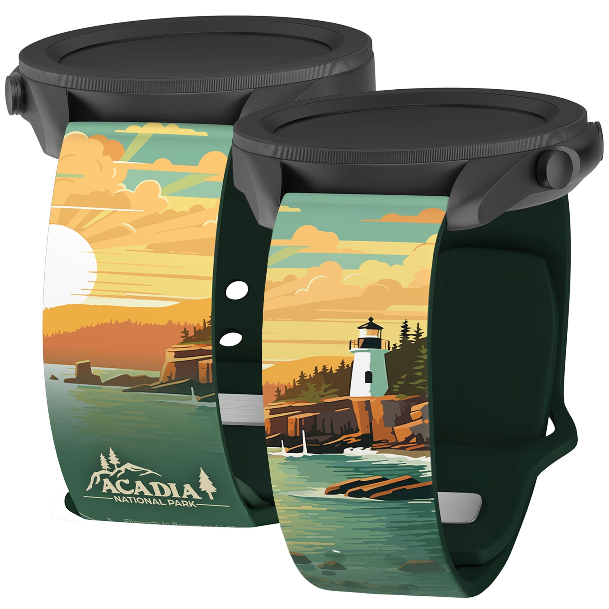 National Parks Acadia HD  Watchband for Samsung, Garmin, Fossil, and More