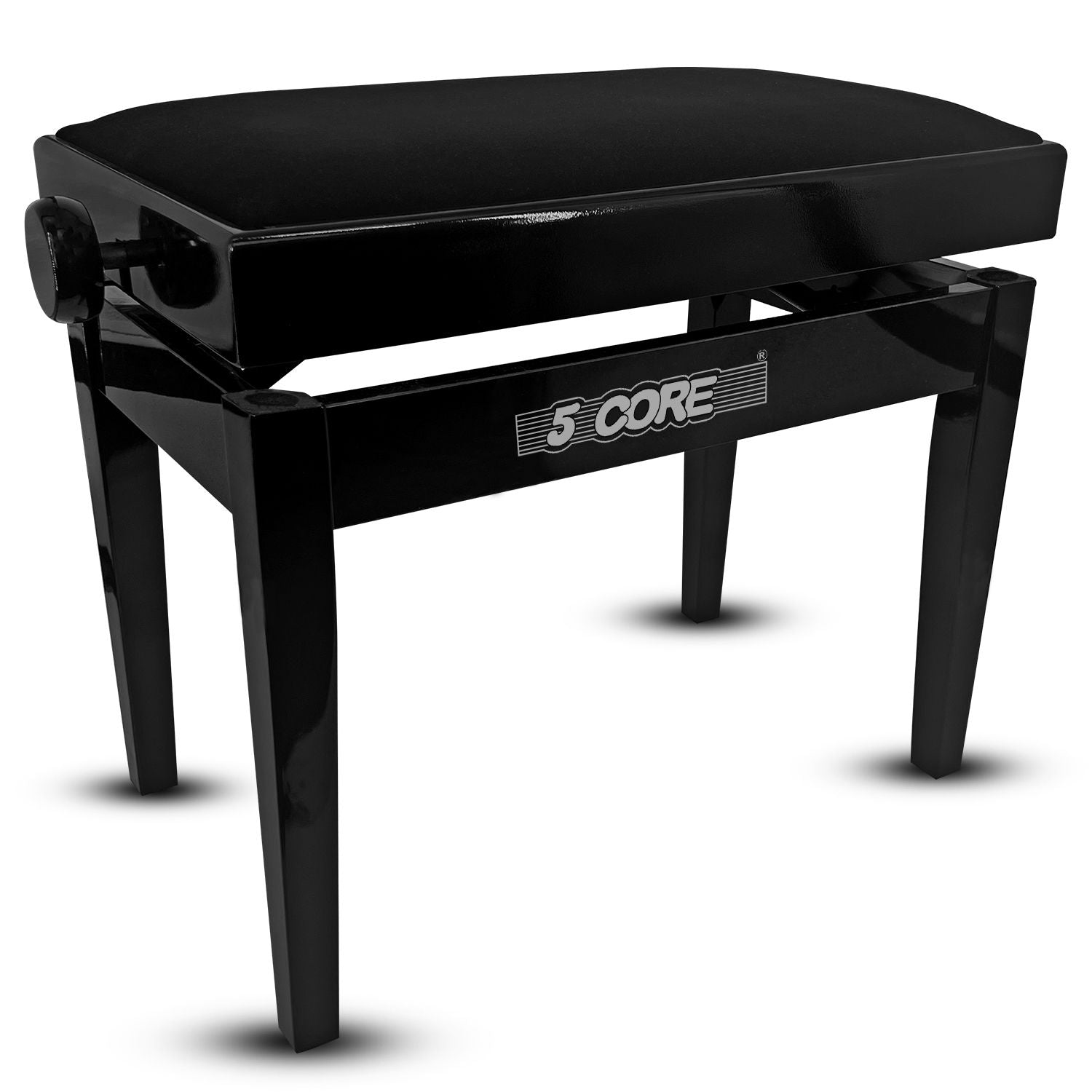 5 Core Adjustable Piano Bench Thick 3.25&amp;quot; Solid Wood Keyboard Stool Heavy Duty Musician Chair