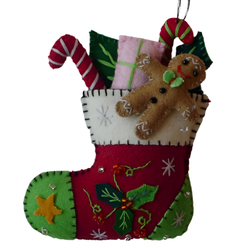 5&amp;quot; Red Stocking w/Gifts &amp;amp; Gingerbread