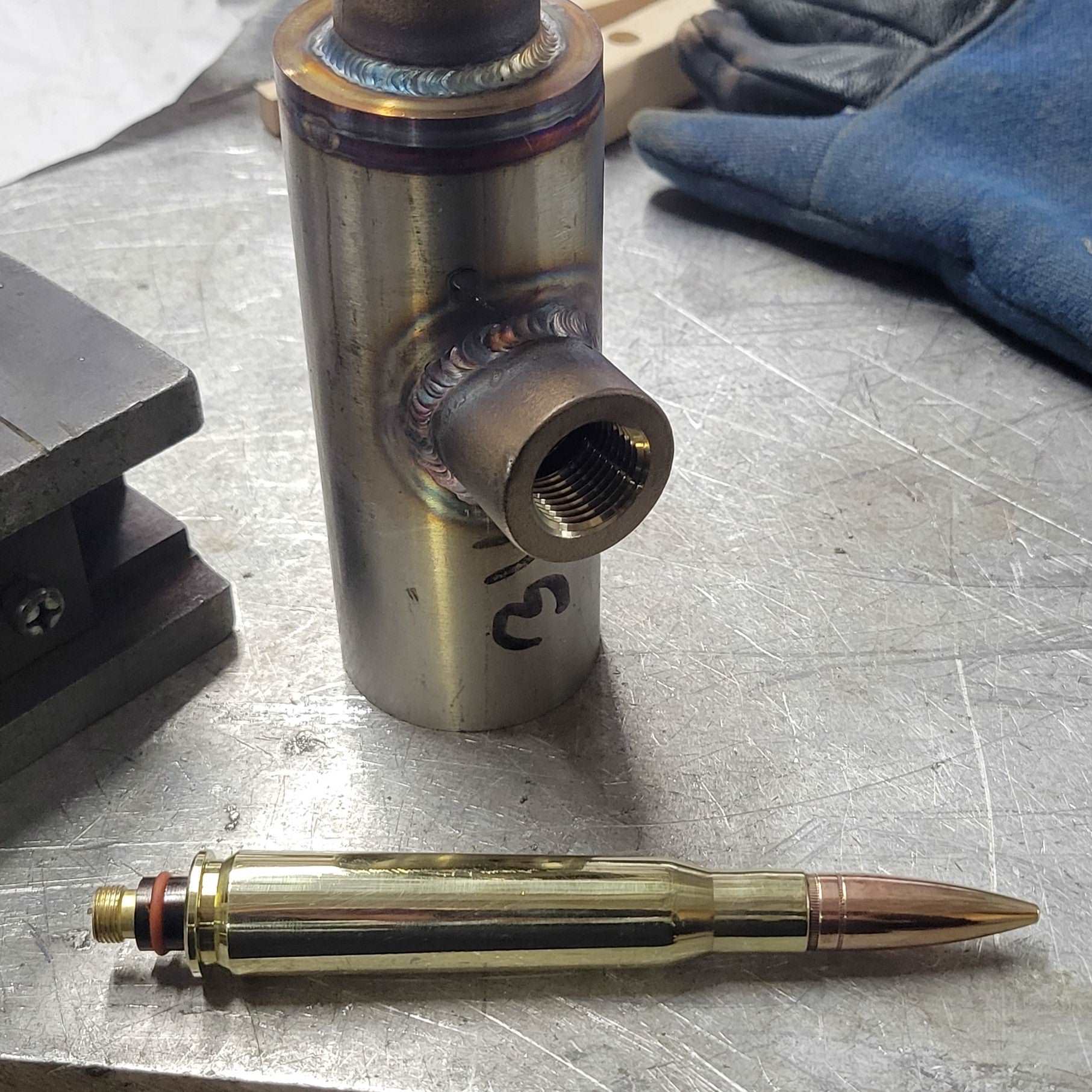 50 Cal BMG Long Bullet Tig Welding Back Cap