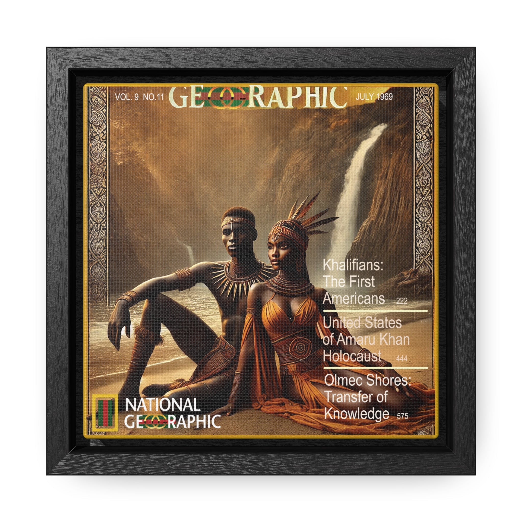 CHOCTAW AMARU KHAN ABORIGINE GALLERY CANVAS WRAPS, SQUARE FRAME