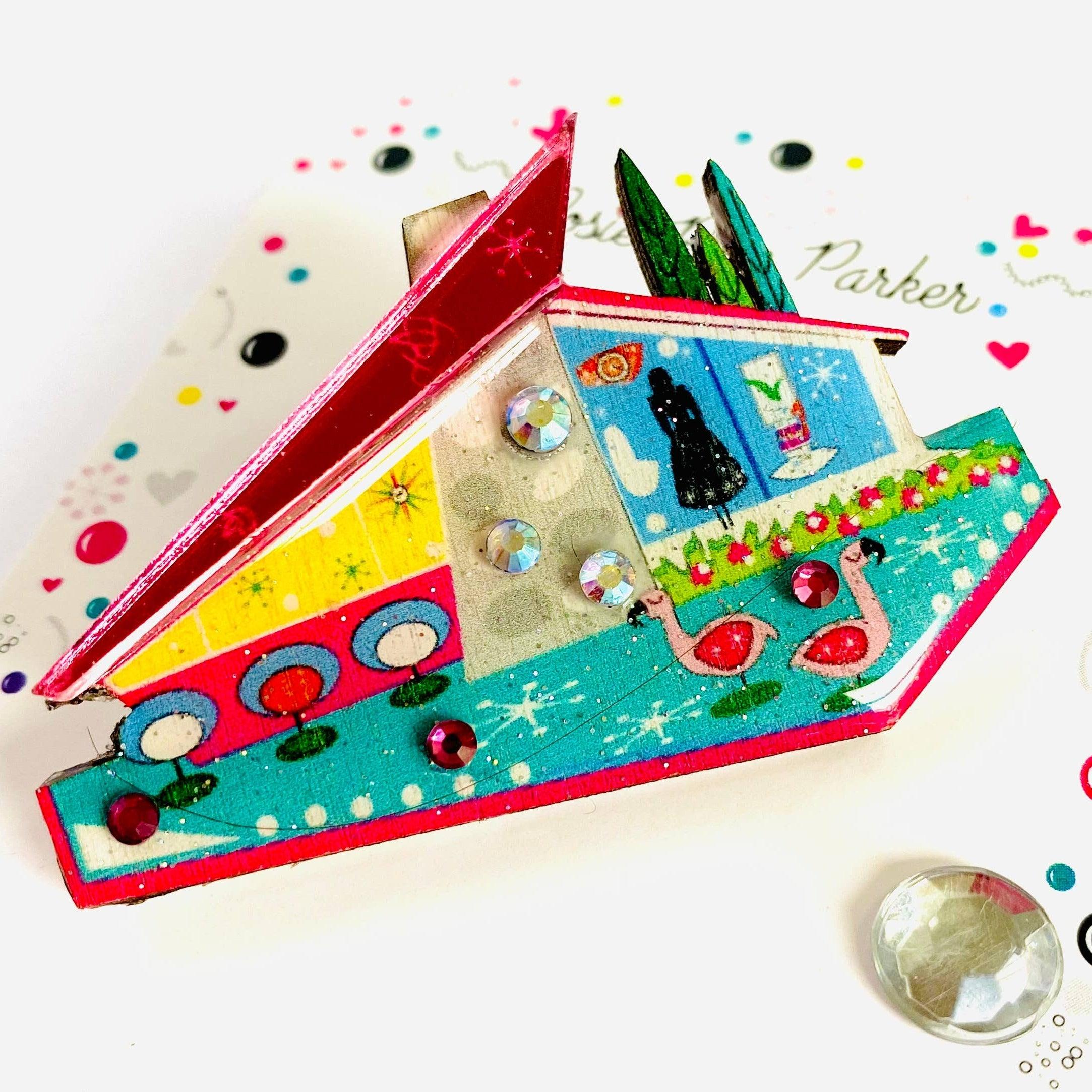 50s Retro Palm Springs Brooch by Rosie Rose Parker