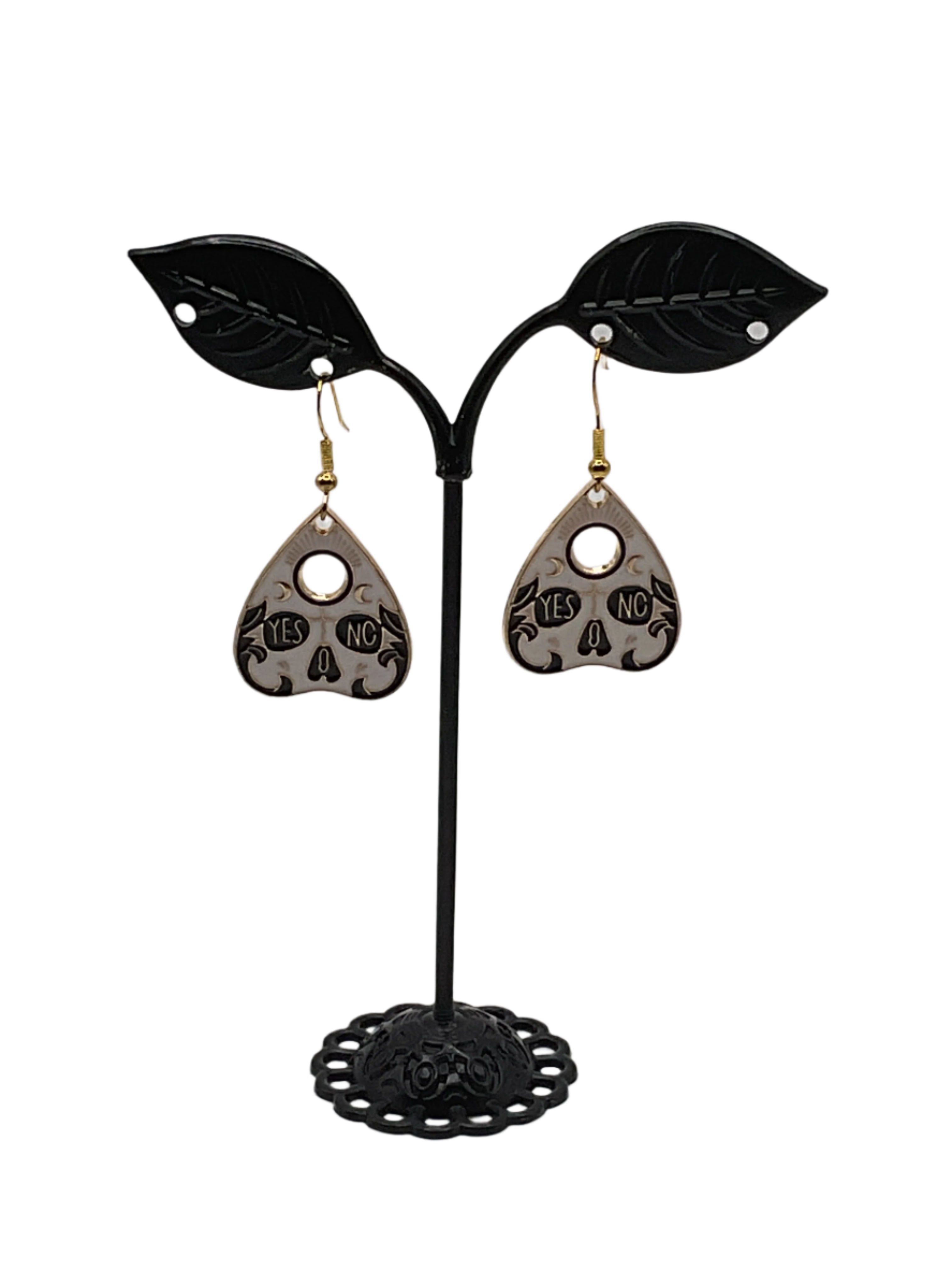 Skull Ouija Planchette Earrings