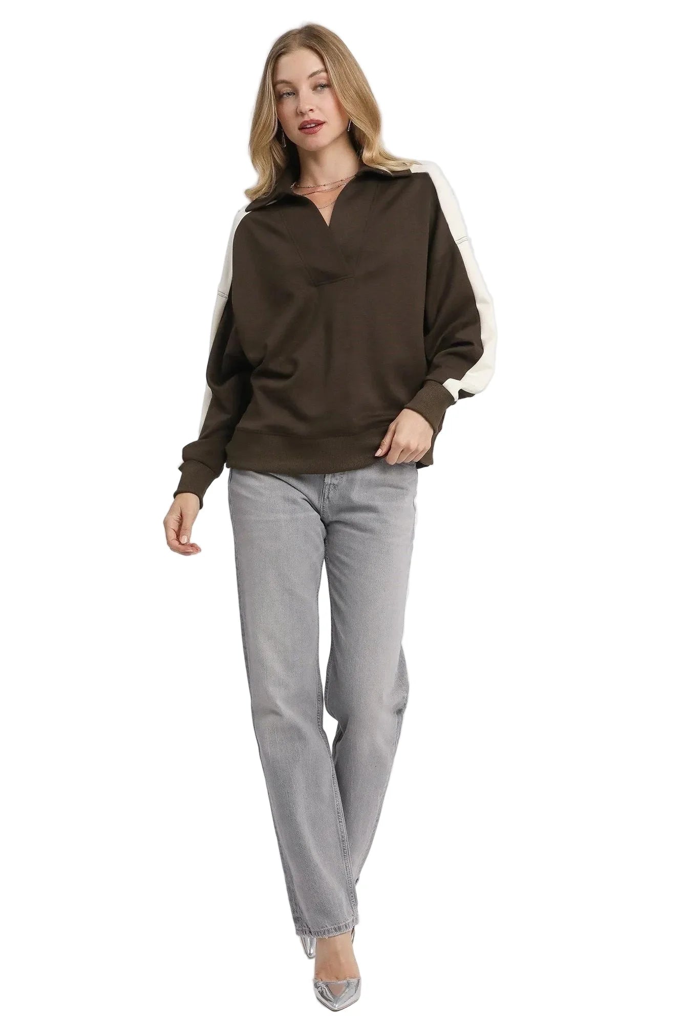 Garden Naked Color Block Polo Sweatshirt