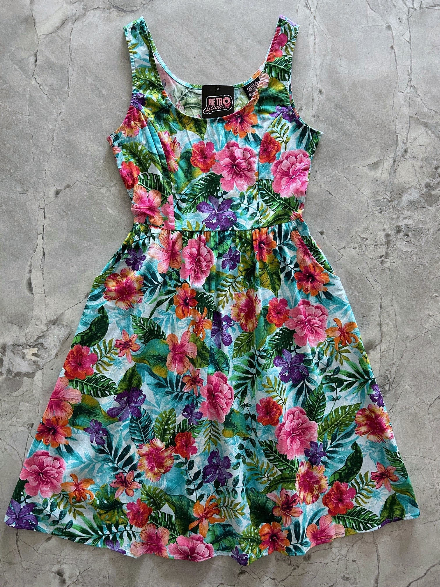 Tropical Fit &amp;amp; Flare Dress