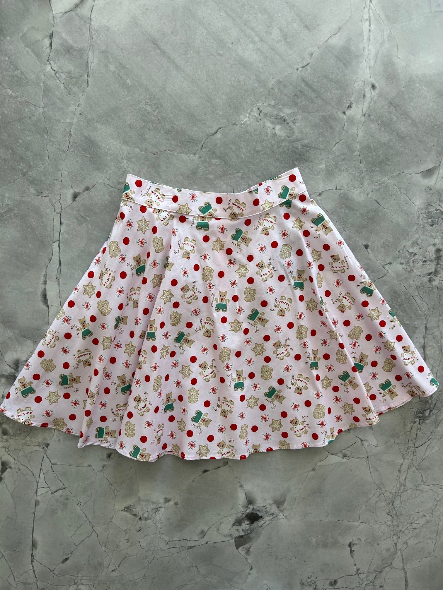 Gingerbread Kitties Skater Skirt