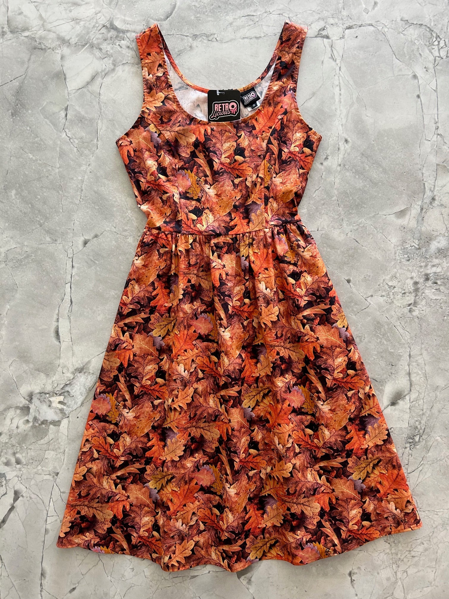 Leaves Fit &amp;amp; Flare Dress