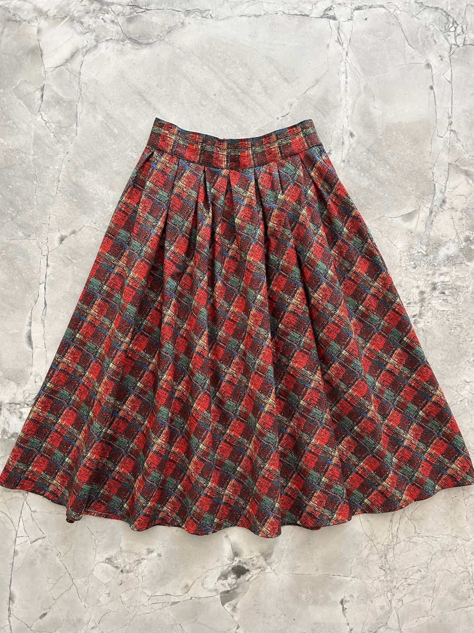 Red Plaid Doris Skirt