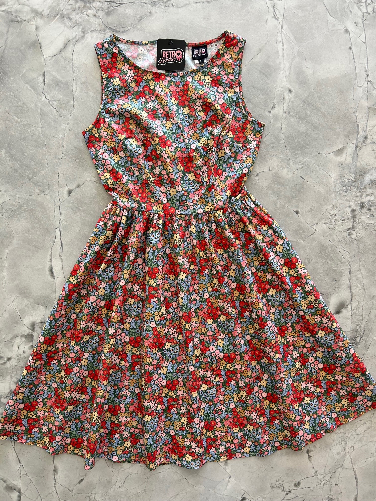 Colorful Floral Vintage Dress