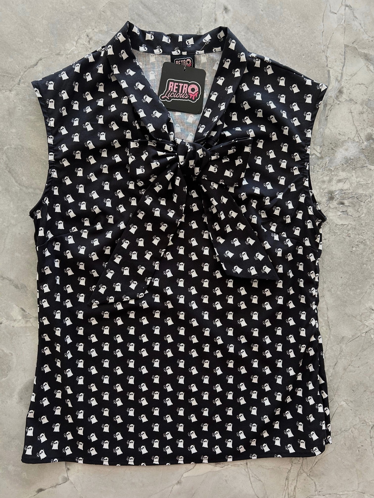 Mini Ghosts Bow Top - XL only