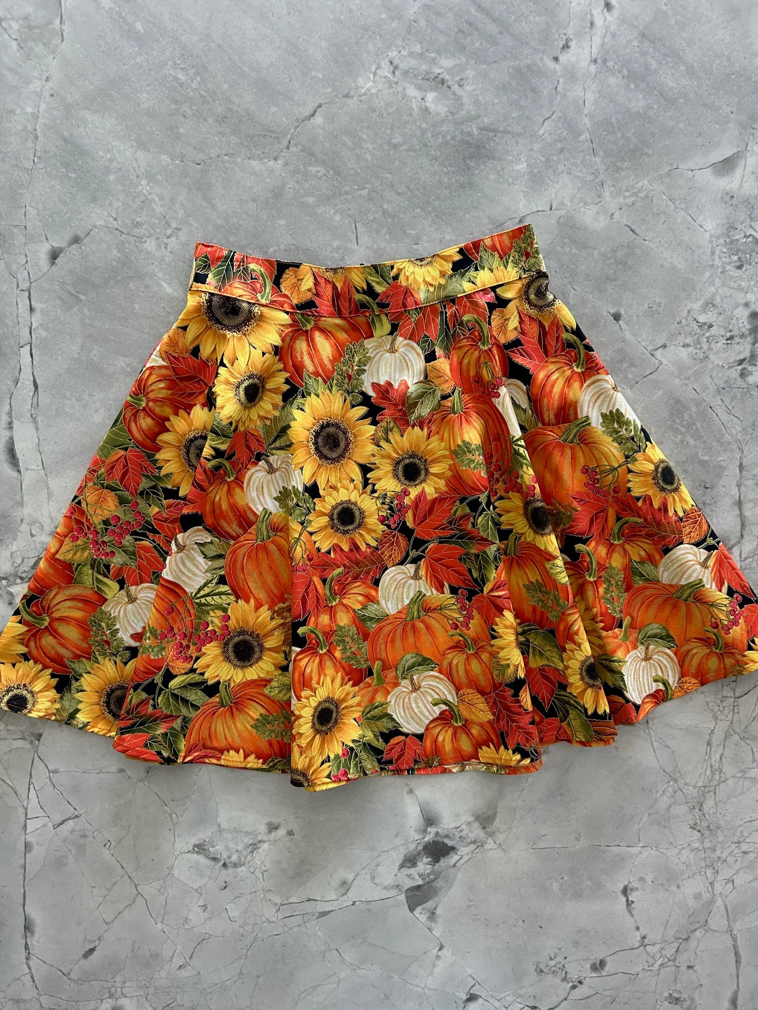 Sunflower &amp;amp; Pumpkin Skater Skirt