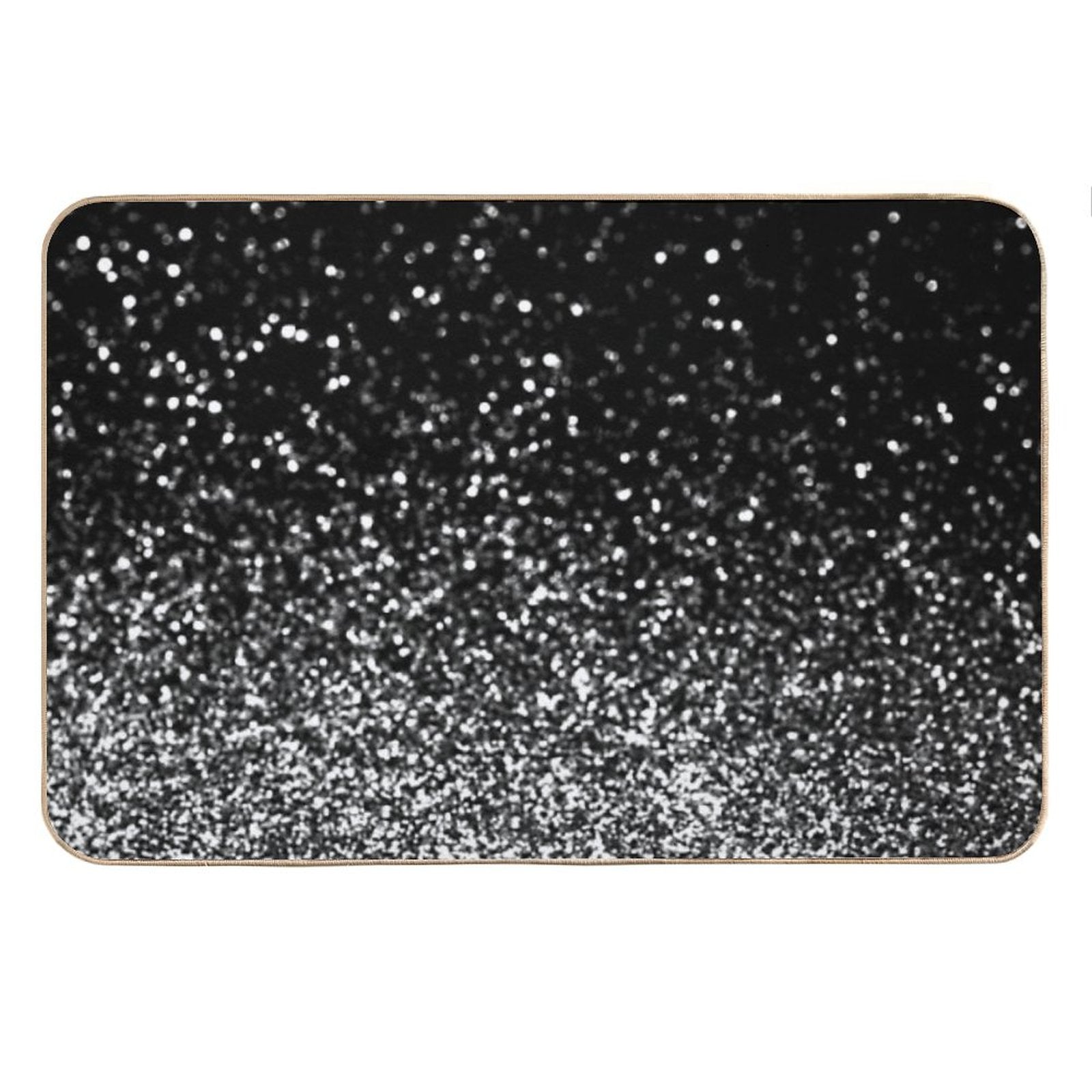 Silver And Black Glitter Bath Mat