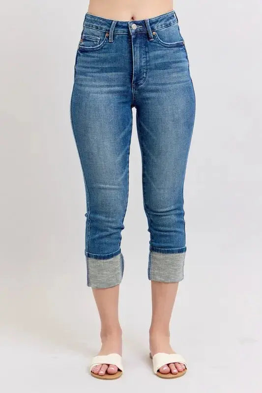 Trendsi Judy Blue Plus Size Skinny Capris Women&amp;#39;s Jeans w/ Pockets USA Shipped