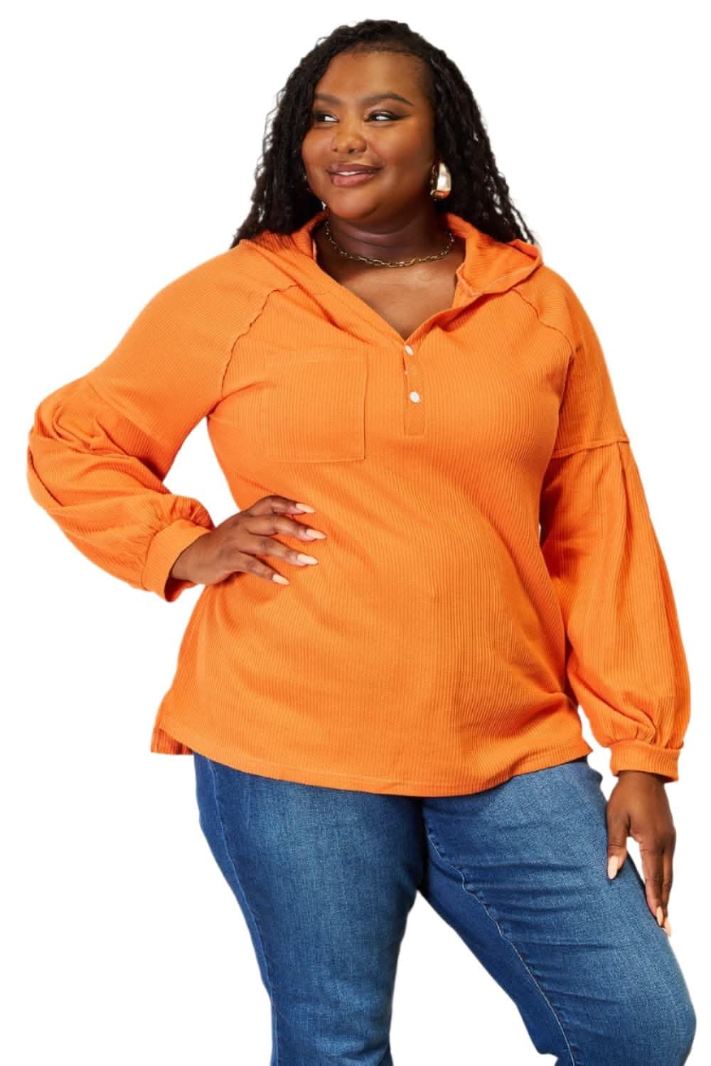 Basic Bae Chic Side Slit Hoodie by Comfortable