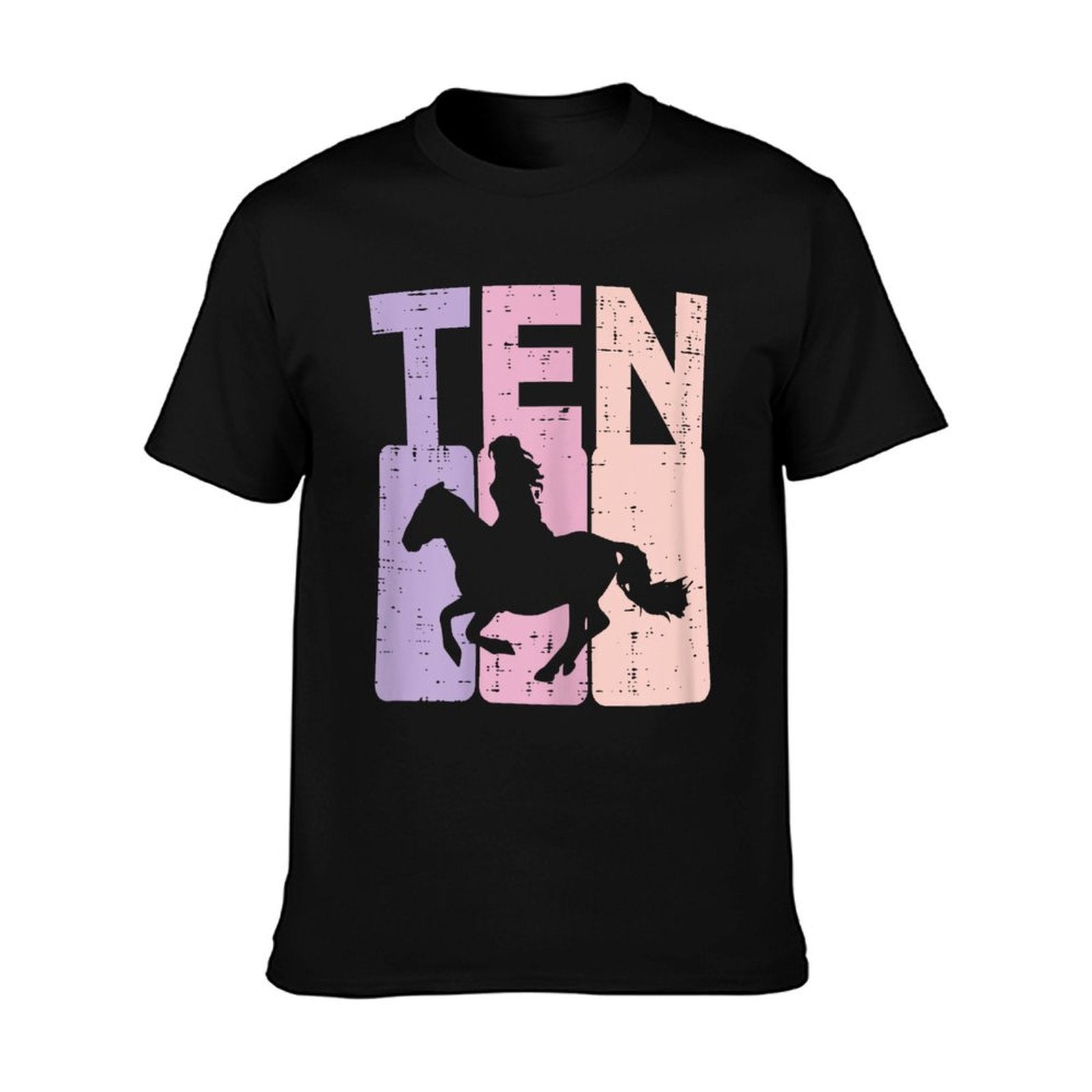 10th Birthday Ten Horse Girl Equestrian 10 Years Old Girls T-Shirt
