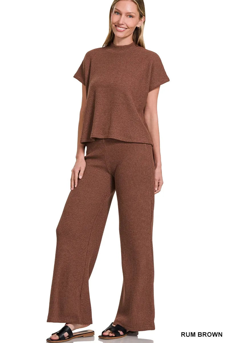 Zenana Sweater Boxy Top &amp;amp; Long Pants Set