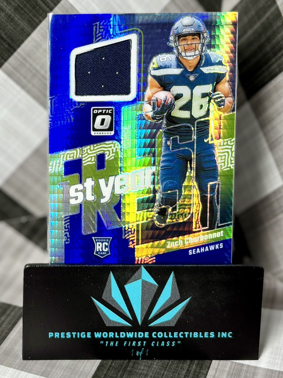 Zach Charbonnet 2023 Donruss Optic 1st Year Rookie Patch #FYF-ZC Seahawks RC