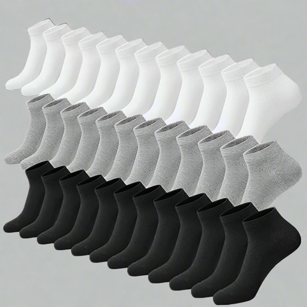 3-12 Pairs Mens Plain Solid Cotton Sports Ankle Athletic Socks Low Cut Size 9-13
