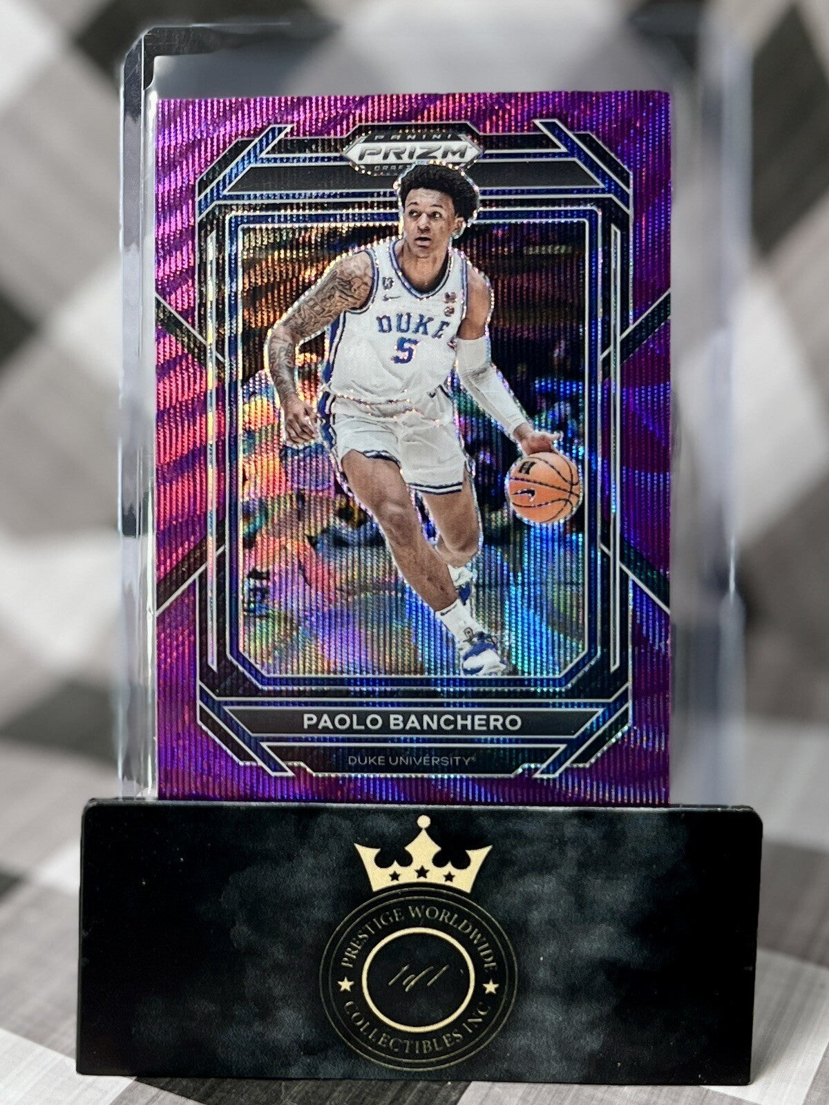 Paolo Banchero 2023 Prizm Draft Picks Purple Wave #74 Duke &amp;amp; Orlando Magic SP