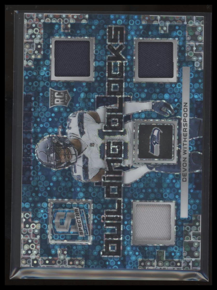 2023 Panini Spectra #BBL-DWI Devon Witherspoon Building Blocks Neon Blue #/60