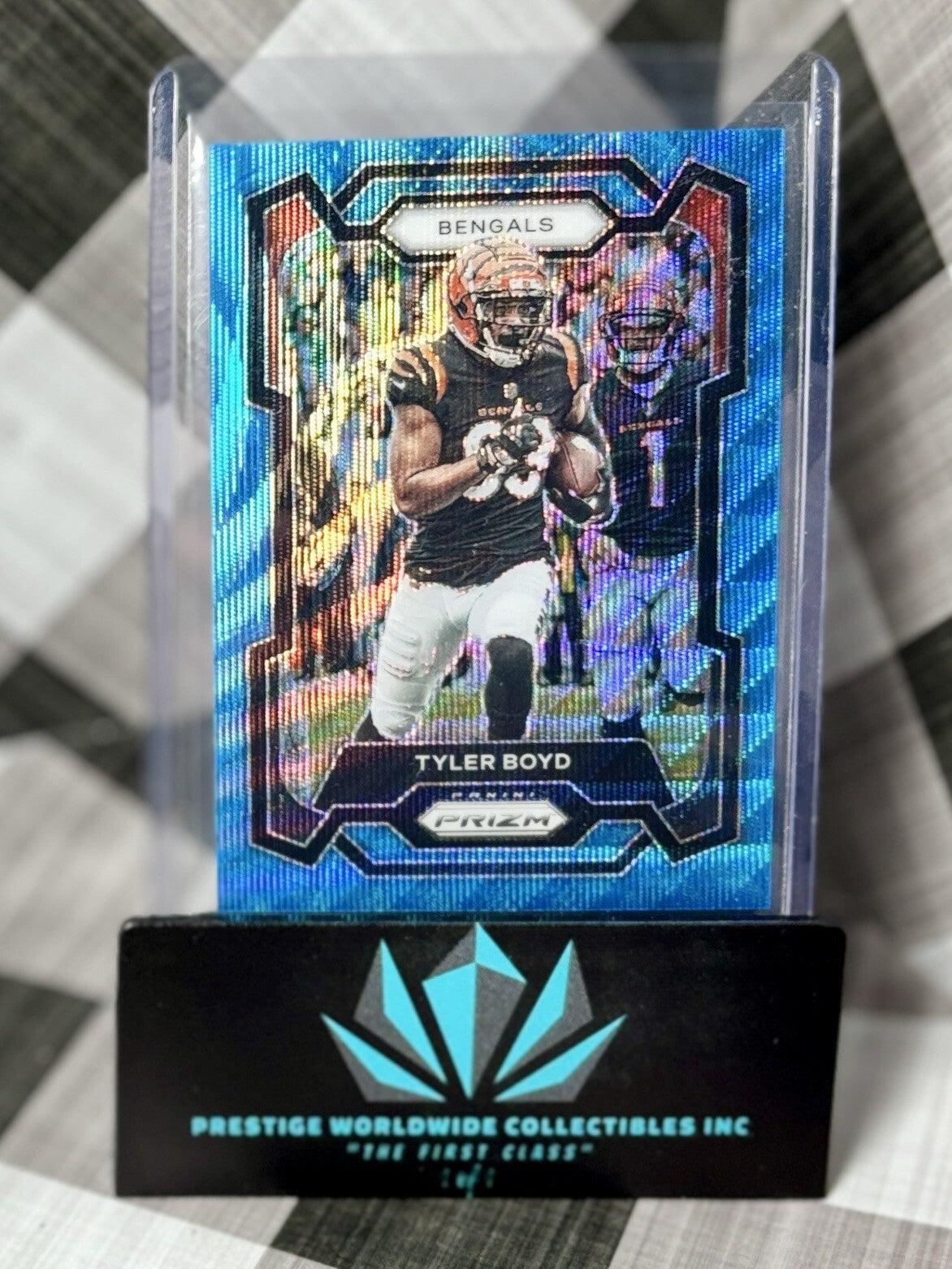 Tyler Boyd 2023 Panini Prizm Blue Wave Prizm /199 #63 Bengals &amp;amp; Titans