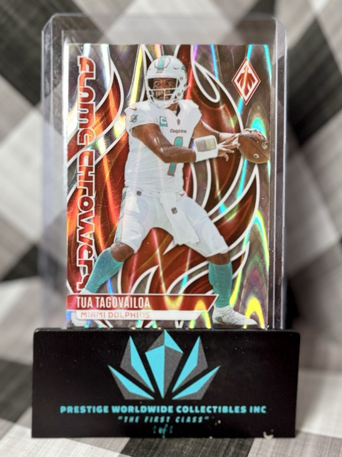 Tua Tagovailoa 2023 Panini Phoenix Holo Silver Flame Throwers #FLA-26 Dolphins
