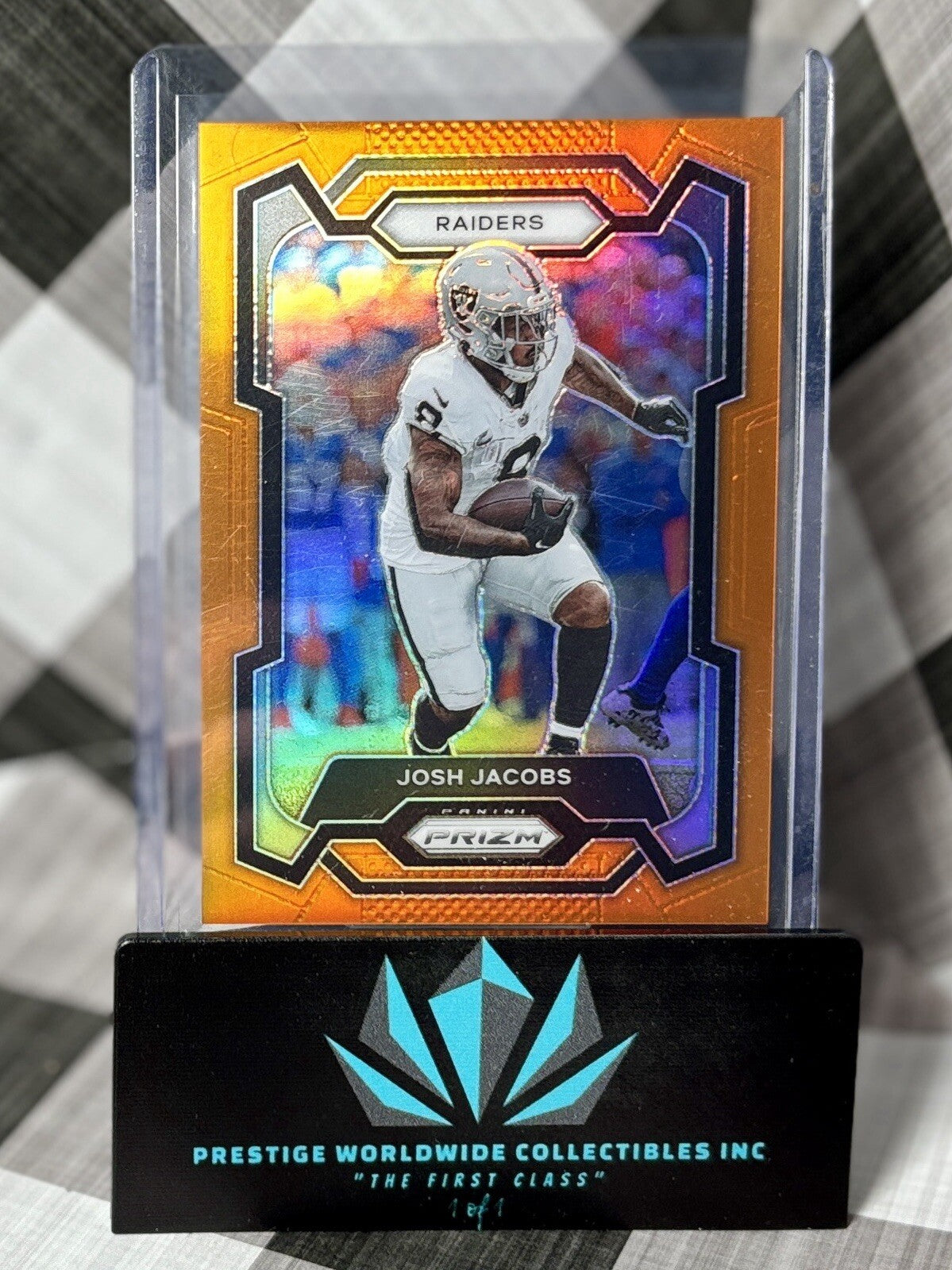 Josh Jacobs 2023 Panini Prizm Orange Prizm /249 #178 Las Vegas Raiders &amp;amp; Packers
