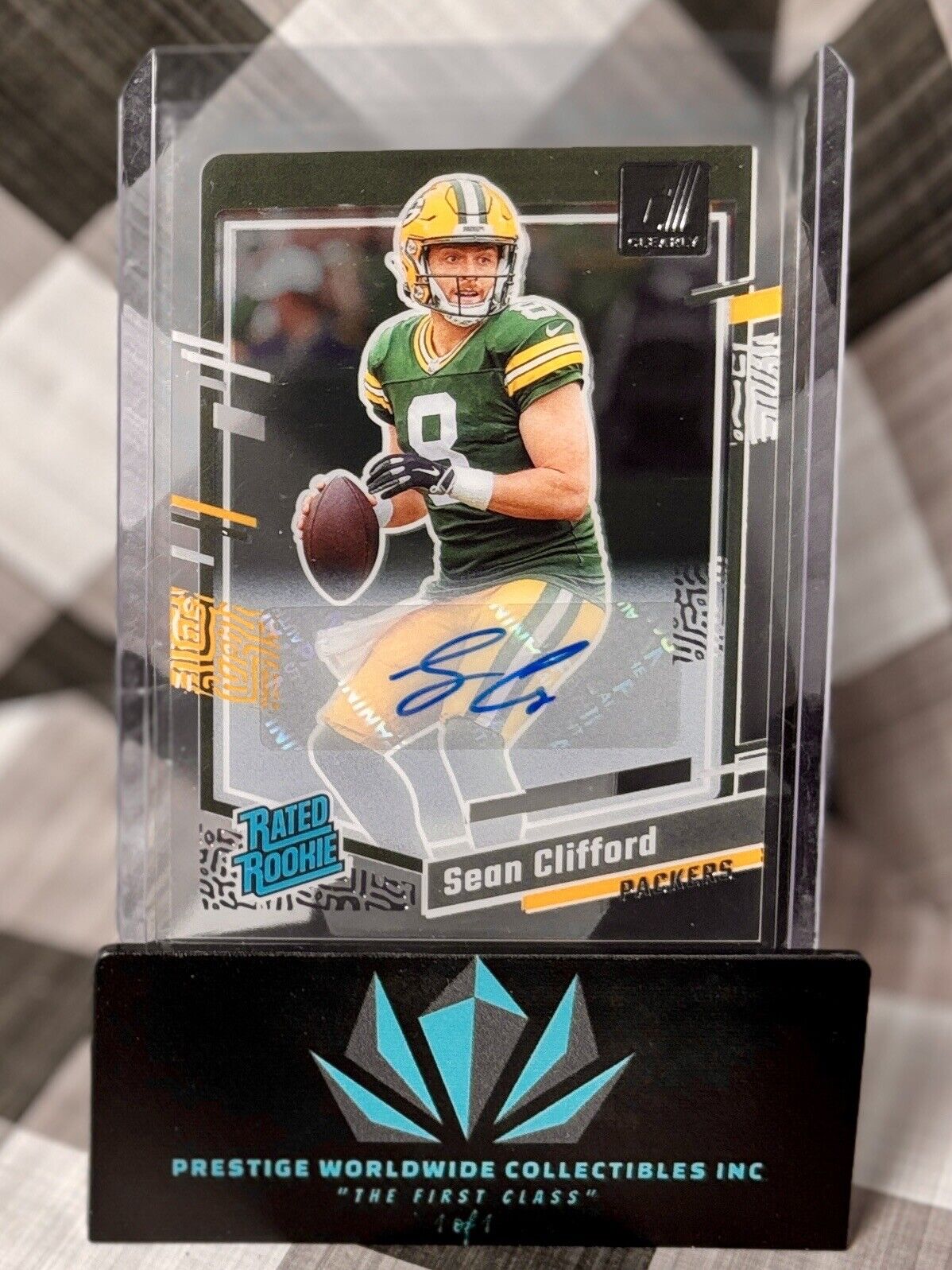 Sean Clifford 2023 Clearly Donruss Rated Rookie Auto #82 Green Bay Packers RC