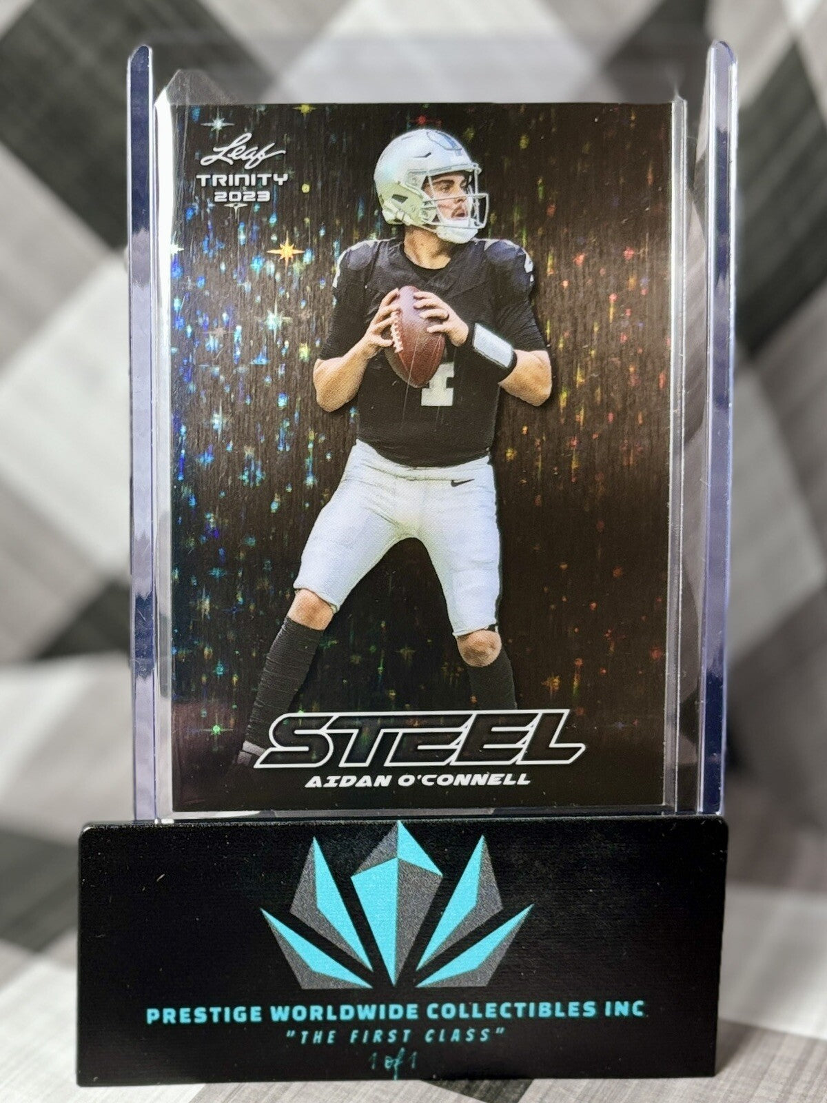 Aidan O&amp;#39;Connell 2023 Leaf Trinity Steel Stars and Dots Rookie #S-2 LV Raiders RC