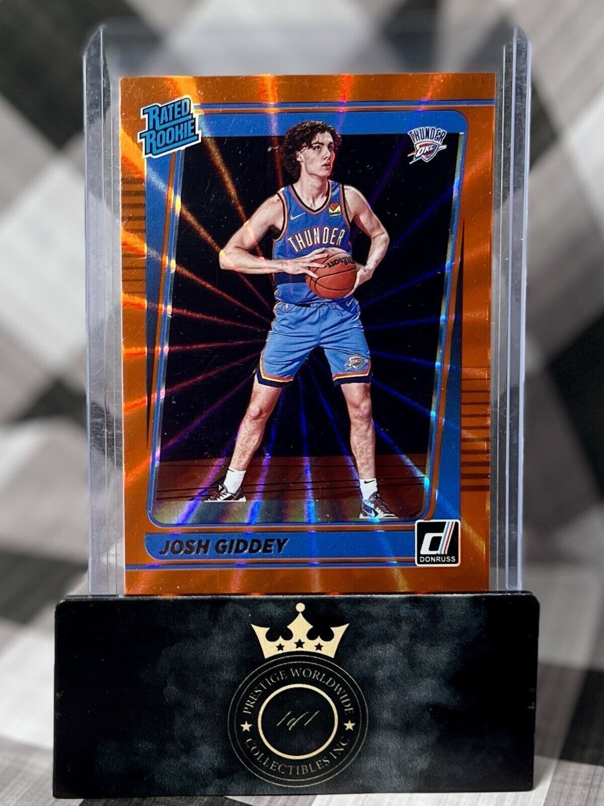 Josh Giddey 2021-22 Donruss Rated Rookie Orange Laser #202 OKC Thunder RC