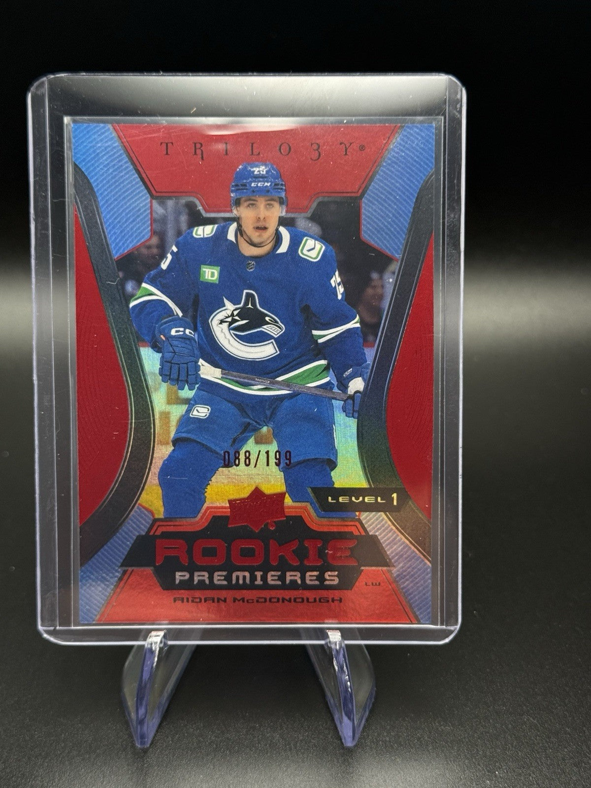 2023-24 Upper Deck Trilogy - Common Rookies Aidan McDonough #133 Blue /99 (RC)