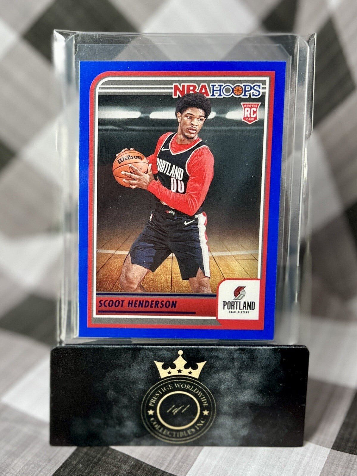 Scoot Henderson 2023-24 NBA Hoops Blue Parallel Rookie #232 Trail Blazers RC