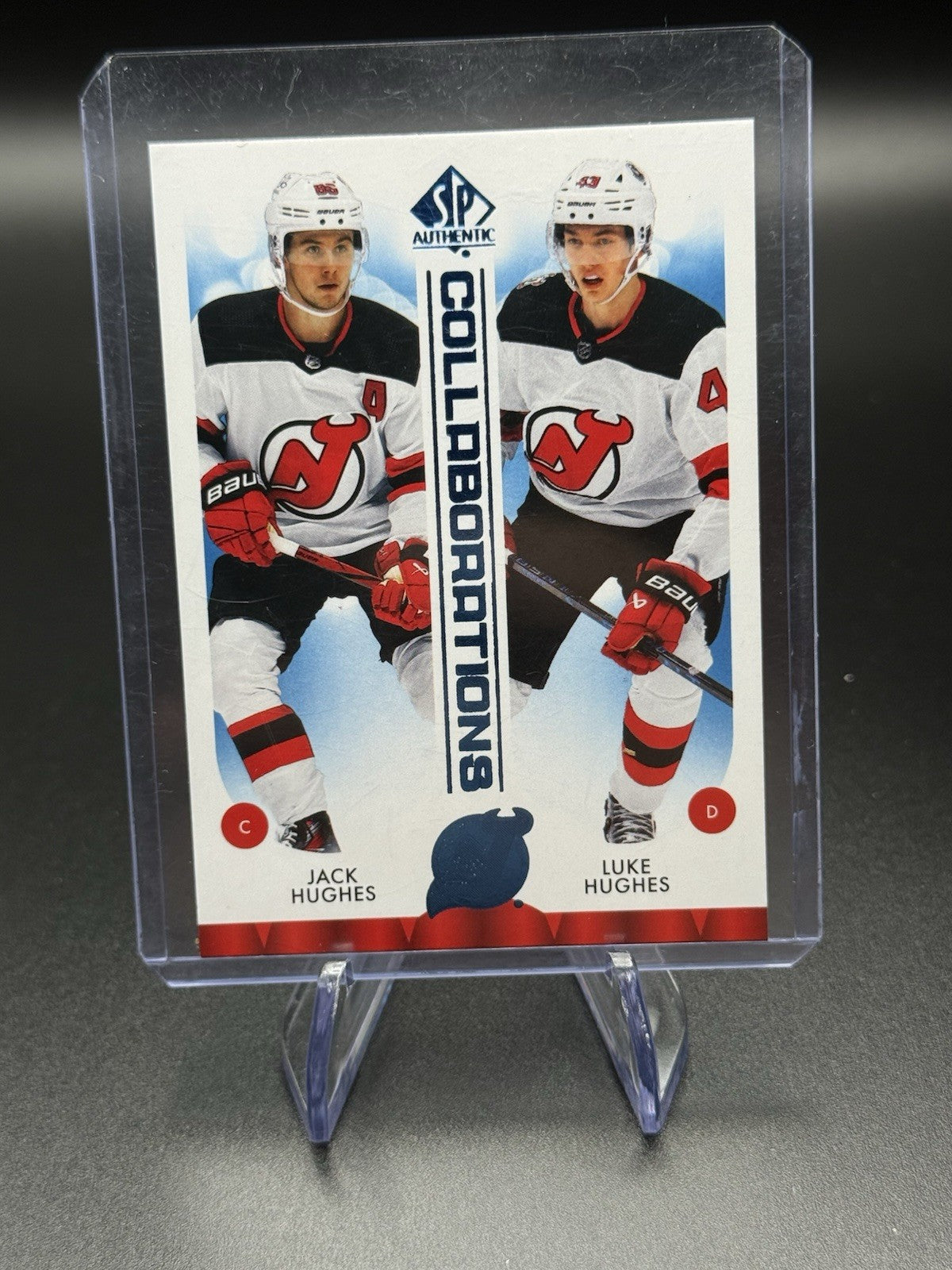 2023-24 Sp Authentic - Collaborations Jack Hughes, Luke Hughes #C-24 Blue (RC)