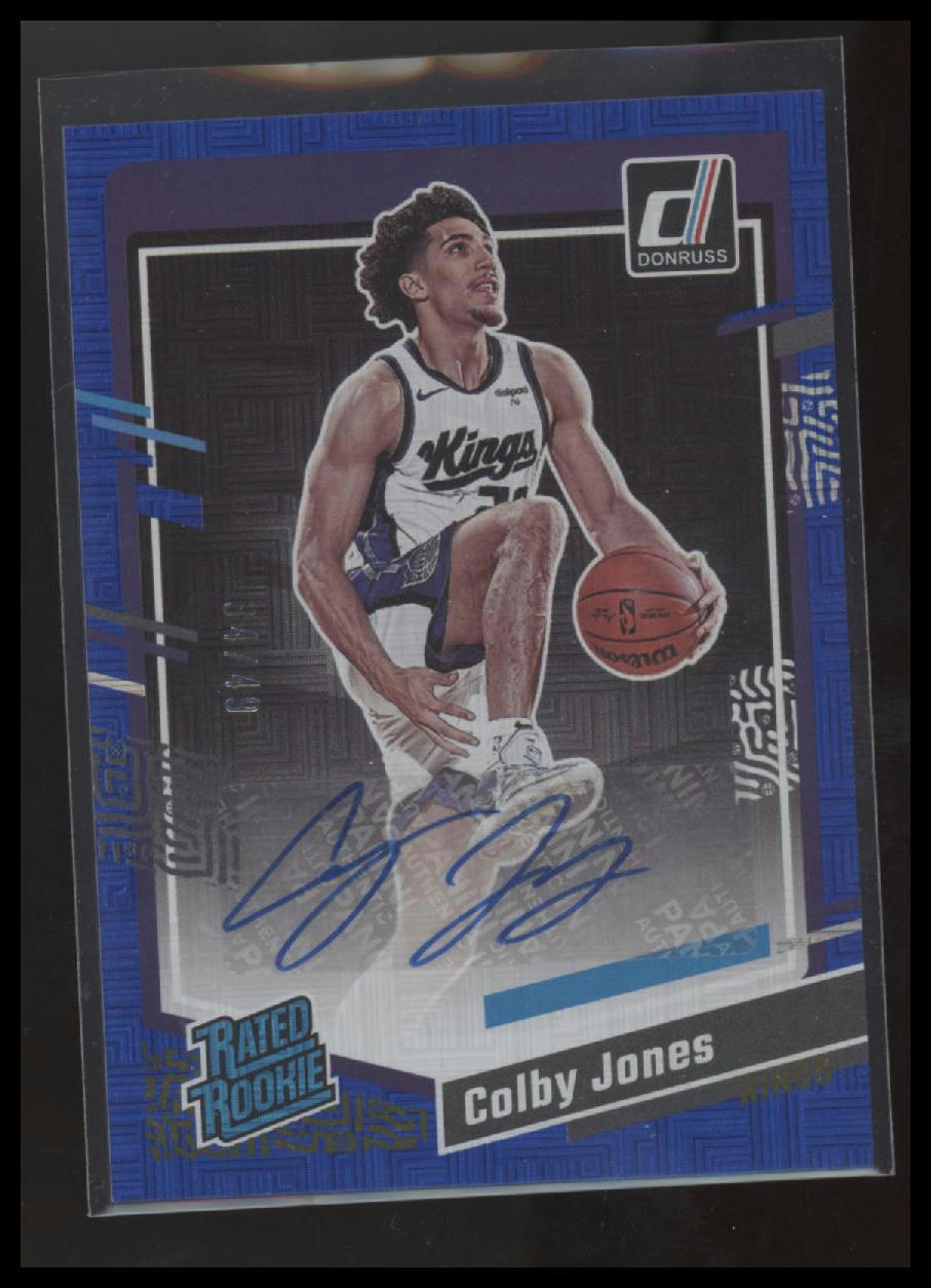 2023-24 Donruss #280 Colby Jones Rated Rookies Signatures Choice Blue #/49