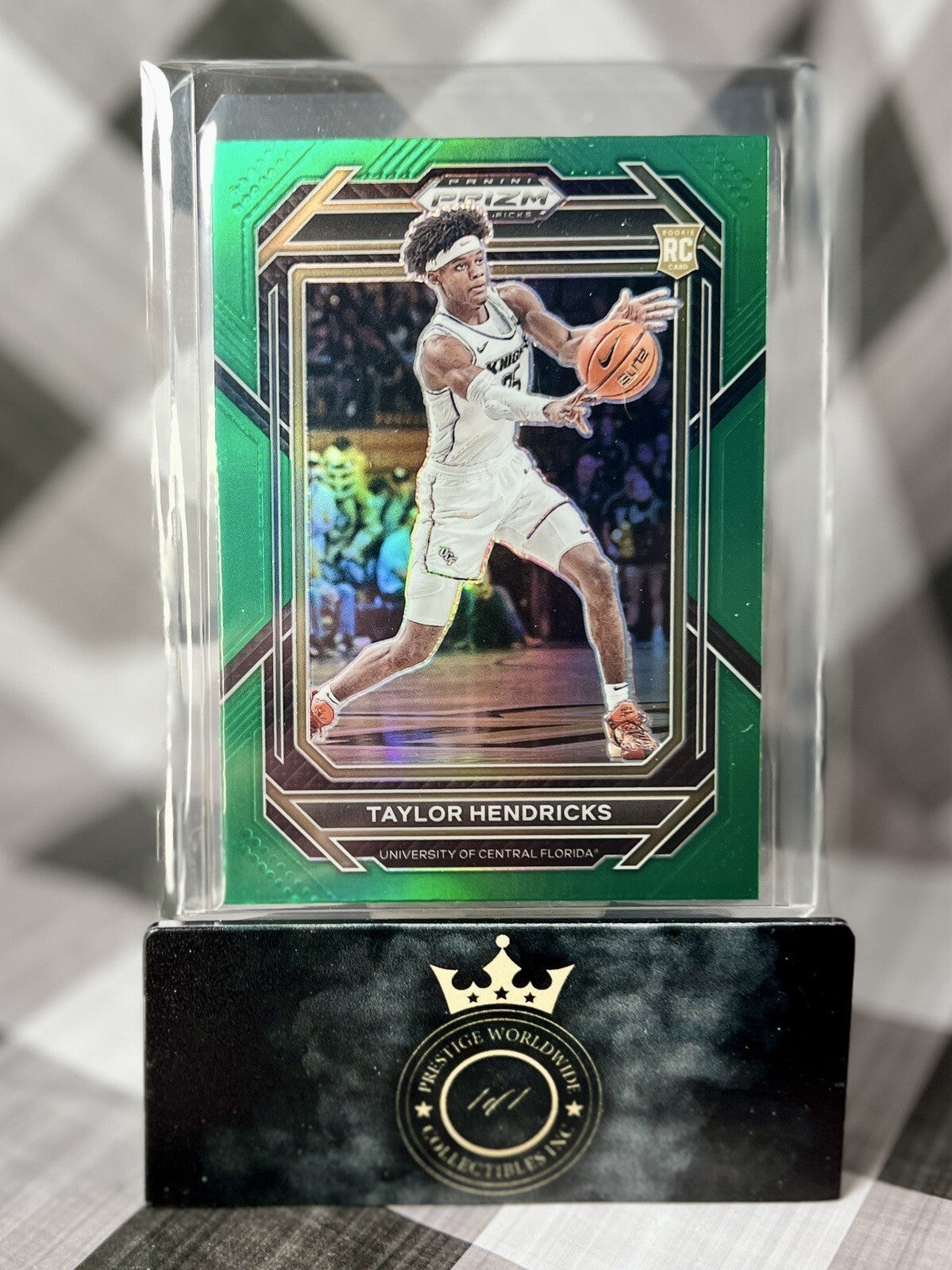 Taylor Hendricks 2023 Prizm Draft Picks Green Prizm #19 UCF &amp;amp; Utah Jazz RC