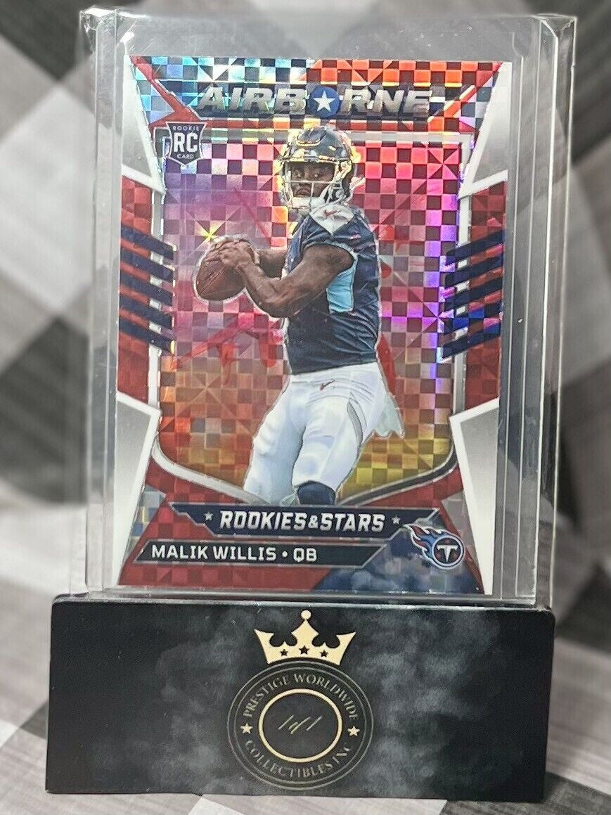 MALIK WILLIS 2022 Rookies &amp;amp; Stars Airborne Red Plaid #AI-19 Tennessee Titans RC