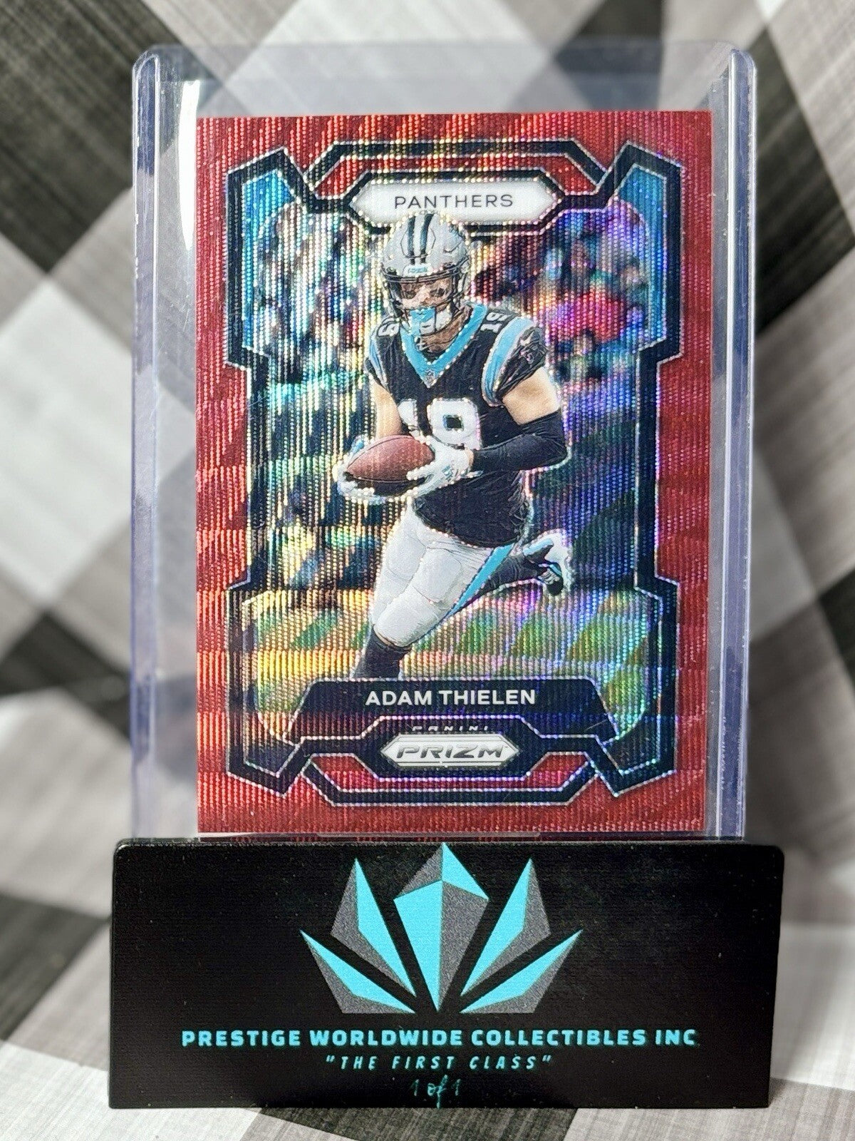 Adam Thielen 2023 Panini Prizm Red Wave Prizm /149 #37 Panthers &amp;amp; Vikings