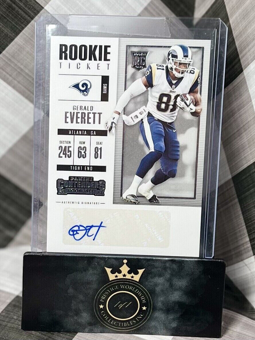 Gerald Everett 2017 Panini Contenders Rookie Ticket Auto #161 Los Angeles Rams