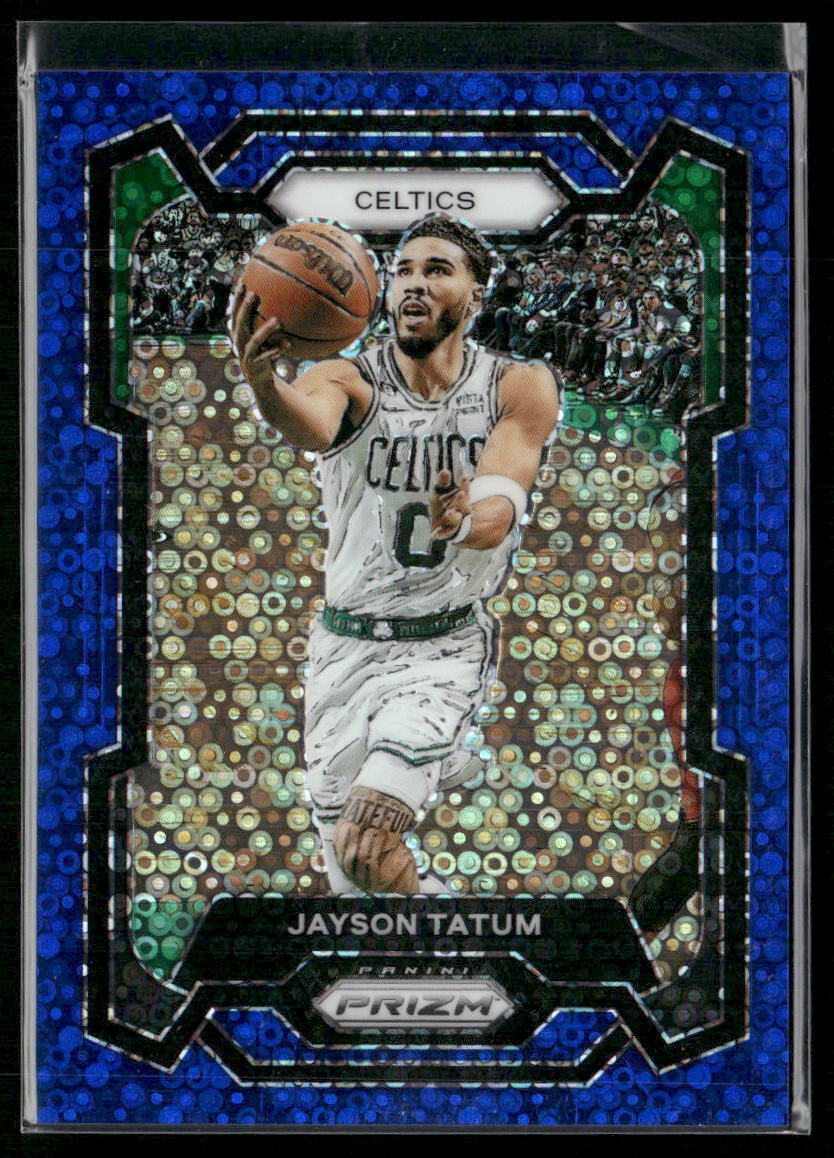 2023-24 Panini Prizm #2 Jayson Tatum Prizms Fast Break Blue #/150