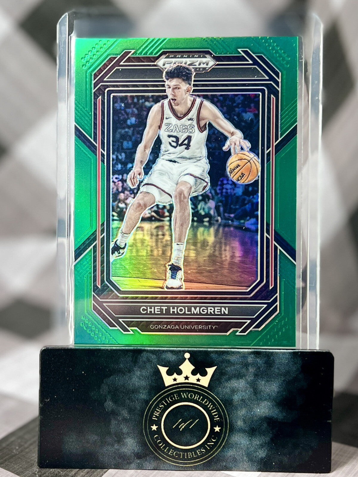 Chet Holmgren 2023-24 Panini Prizm Draft Picks Green Prizm #76 Gonzaga &amp;amp; Thunder