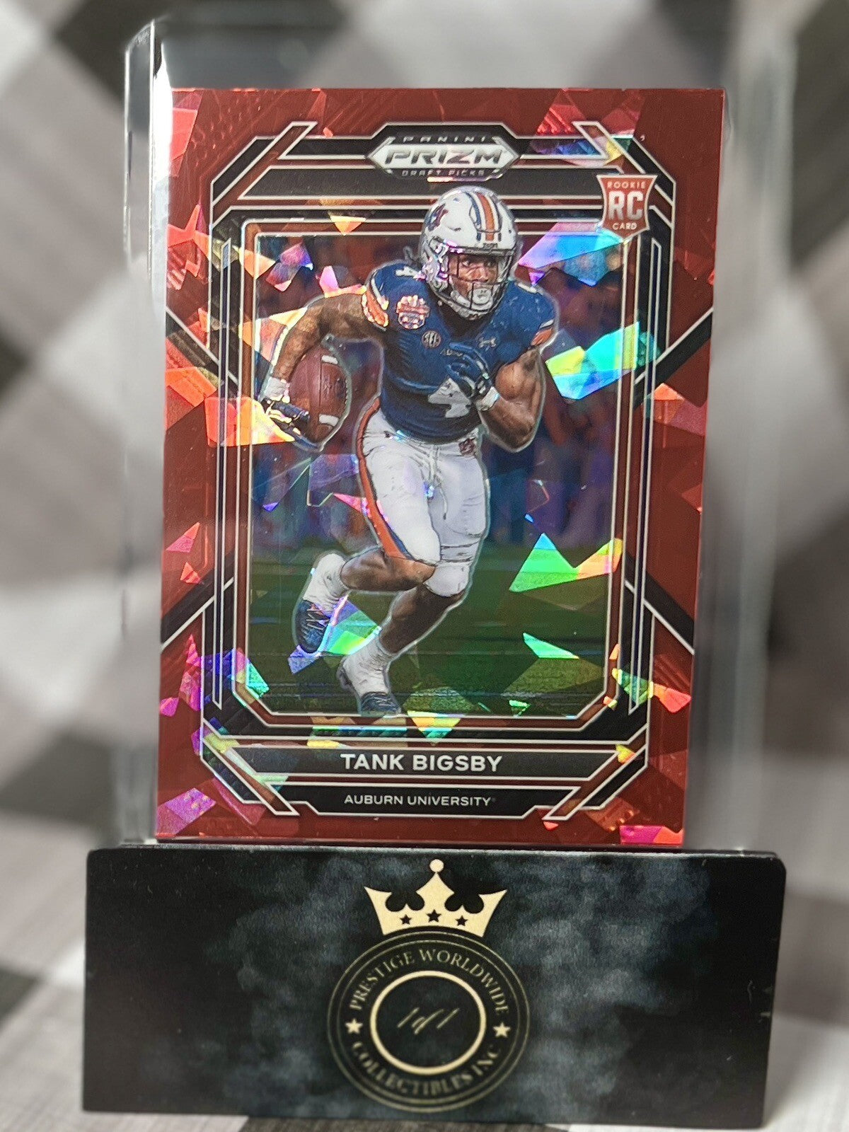 Tank Bigsby 2023 Panini Prizm Draft Picks Red Cracked Ice #122 Auburn &amp;amp; Jags