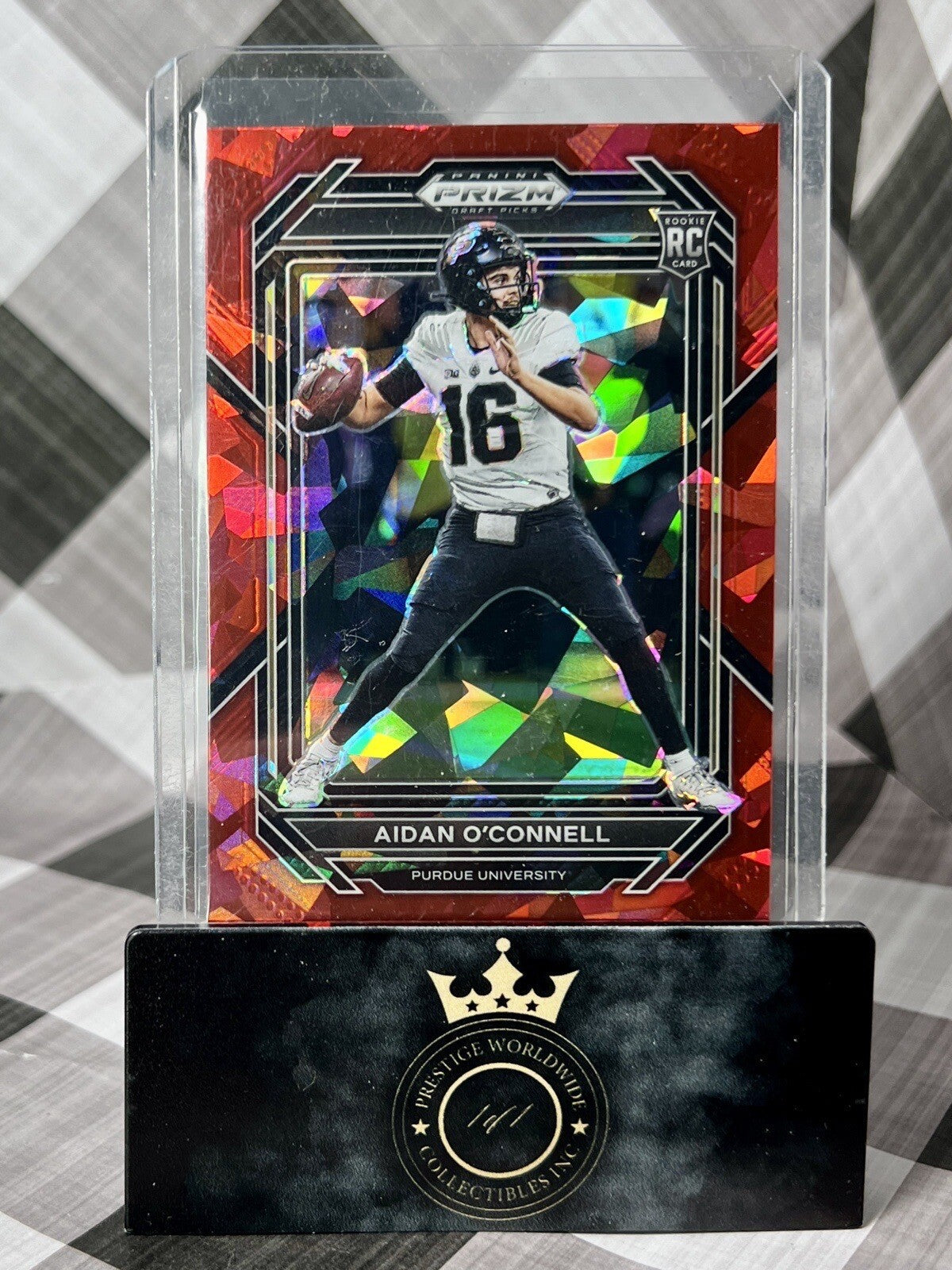 Aidan O’Connell 2023 Prizm Draft Picks Red Cracked Ice Rookie #108 LV Raiders RC