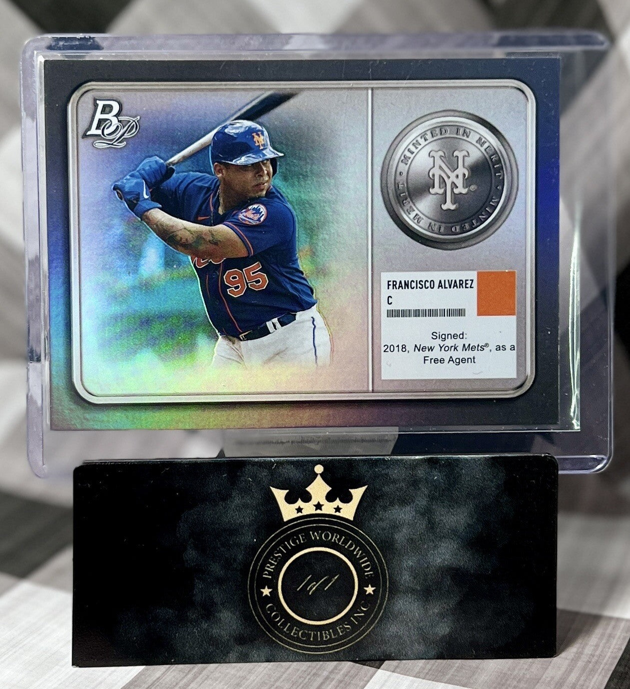 Francisco Alvarez 2022 Bowman Platinum Baseball Minted in Merit #MM-12 NY Mets