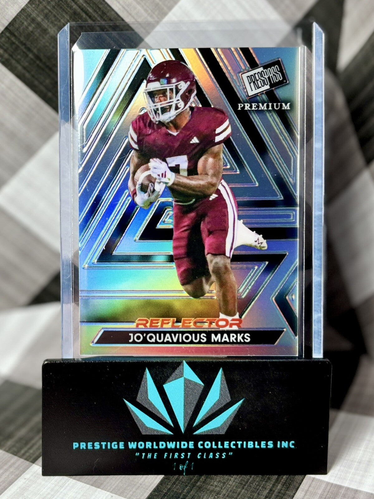 Jo&amp;#39;Quavious Marks 2024 Leaf Press Pass Silver Reflector Rookie /35 #129 MS State