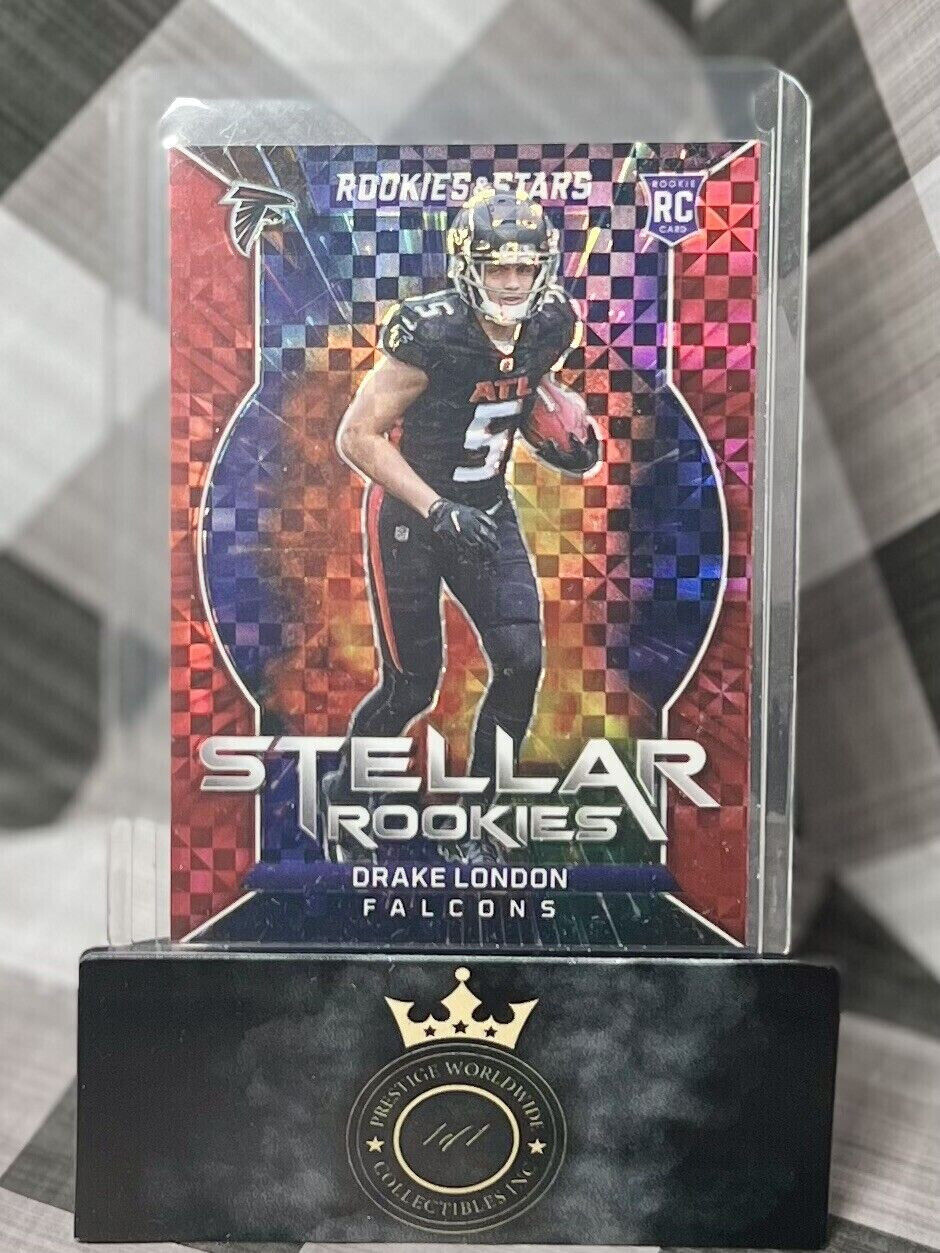 Drake London 2022 Panini Rookies &amp;amp; Stars Stellar Rookies Red Plaid #SR-9 ATL RC